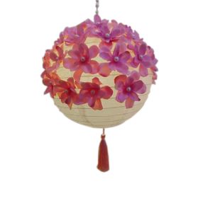 Cute Fabric Flower Paper Lantern Small Decorative Lantern Handhold Hanging Festival Décor, Pink