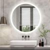 LED Round Lighted Mirror, 28 Inch Bathroom Backlit Vanity Mirror Wall Mounted with 3000K/4500K/6000K Adjustable, Anti-Fog, Smart Touch Button