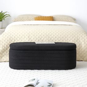 Modern End of Bed Bench with Storage Upholstered Sherpa Fabric Large Storage Bench Ottoman Shoe Stool Long Bench Window Sitting Toy Storage Bench for