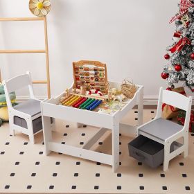 Kids Table and Chair Set with Storage,Table and Chairs for Kids 2-5, Toddler Table and Chair Set 2-4 Year Old, Toddler Activity Table