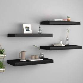 Floating Wall Shelves 4 pcs Black 19.7"x9.1"x1.5" MDF