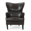 Elegant High Back Chair in Dark Brown PU Leather, Luxurious and Comfortable Design