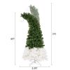 6FT Hinged Fir Artificial Fir Bent Top Christmas Tree, Xmas Tree Bendable Santa Hat Style Christmas Tree Holiday Decoration, 1250 Lush Branch Tips