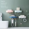 Creative Draining Soap Box with Hook Household Double-Layer Punch-free Wall-Mounted Creative Soap Holder Bathroom Soap Holder