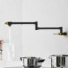 Brass Made Pot Filler, Black & Gold Pot Filler Faucet, Wall Mount Folding Kitchen Sink Pot Filler Faucets