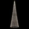 Christmas Tree Light on Flagpole 1534 LEDs Cold White 196.9"