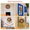 17.71" Autumn Wreath with Pumpkin Mixed Leaves Berries Flowers Fall Decoration for Indoor Outdoor Window Wall Front Door in Halloween Thanks Giving Da