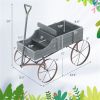 Wooden plant frame with wheels, Gray planting pot