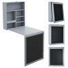 Gray wall mounted office desk