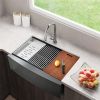 33" L X 22" W Farmhouse Kitchen Sink Matte Black Stainless Steel 33 in.Single Bowl Farmhouse Apron Workstation Kitchen Sink with Accessory Kit