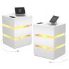 RGB LED With with Charging Station and USB Ports 3 Drawer Side Cabinet Bedside Table Nightstand White