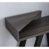 Contemporary Two Toned Console Table with Two Shelves - Black & Grey