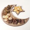 1pc, Eid Al-Fitr Dessert Tray, Stars And Moon Wooden Ornaments, Ramadan Ornaments, Ramadan Kareem, Holiday Accessory, Birthday Party Supplies