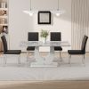 Table and chair set, modern minimalist marble textured rectangular dining table. Suitable for restaurants and living rooms. Soft cushion seats. F-1280