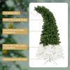 6FT Hinged Fir Artificial Fir Bent Top Christmas Tree, Xmas Tree Bendable Santa Hat Style Christmas Tree Holiday Decoration, 1250 Lush Branch Tips