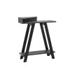 Contemporary Two Toned Console Table with Two Shelves - Black & Grey