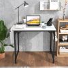 32 Inch Home Office Desk with Charging Station Storage Bag and Headphone Hook