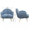 Living Room Chair, Oversized Upholstered Boucle Chairs with Armrest and Gold Metal Leg, Modern Comfy Reading Living Room Chair