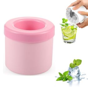 Cylinder Silicone Ice Cube Mold, Mini 3D Ice Cubes Maker (Color: Pink)