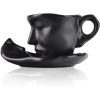 Tea Cup and Saucer Set Ceramic Kissing Couple Coffee Mug Set