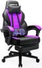 BOSSIN Gaming Chair with Massage, Ergonomic Heavy Duty Design with Footrest and Lumbar Support, Large Size Cushion High