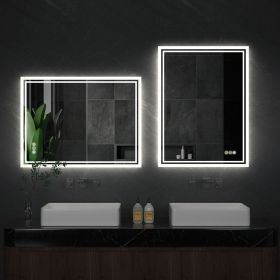 LUVODI 28x36 inch Illuminate Backlit Bathroom Mirror with Light Dimmable Defog Wall-mounted Bath Shower Mirror (Color: 50x70cm (20x28 inch))