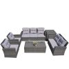 Direct Wicker Outdoor Patio Conversation Set with Storage Box with Cushion