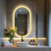 Backlit Smart LED Bathroom Mirror: Oval Dimmable 3 Colors Anti-Fog Mirrors with Light Memory - IP65 CRI95 Large Wall Mounted