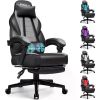 BOSSIN Gaming Chair with Massage, Ergonomic Heavy Duty Design with Footrest and Lumbar Support, Large Size Cushion High