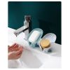 3pcs Bar Soap Holder; Shower Soap Holder; Self Draining; Leaf Shape Self Draining Soap Holder; With Suction Cup Creative Soap Box; Draining Dish Kitch