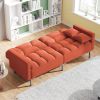 Linen Upholstered Modern Convertible Folding Futon Sofa Bed for Compact Living Space; Apartment; Dorm