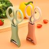 2pcs Kitchen Scissors & Vegetables Peeler; Stainless Steel Multifunctional Food Scissors